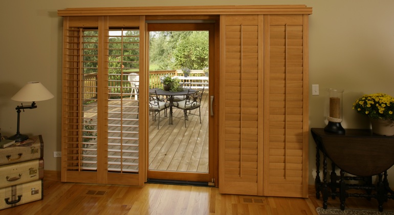 Chicago wood shutter sliding door